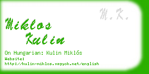 miklos kulin business card